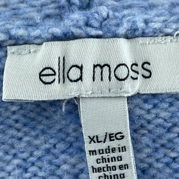 Ella Moss Blue Button-Up Cardigan XL Relaxed Fit Soft Cozy Patch NWT 2640 - Picture 3 of 7